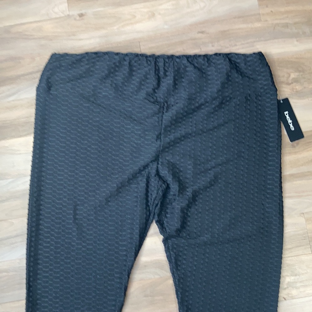 Bebe textured stretch pant black with embellished bling accents 3X juniors - Picture 10 of 17